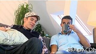 Naughty shlong riding with gay dude - porn video