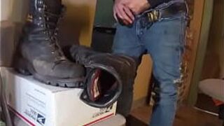 BIG Cumshot on My Boots - porn video