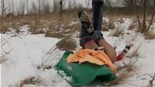 Michelle on the snow - porn video