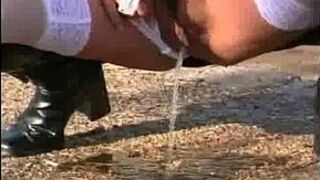 Huge fountains of pee public - porn video