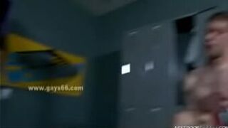 Huge sexy stud fucked deep in his ass by pair of boys with big chests - porn video