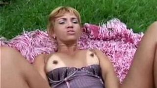 Hairy ebony snatch Plowed - porn video