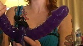 Tattooed cuties Carmen and Anna dildo fuck like crazy ladies - porn video