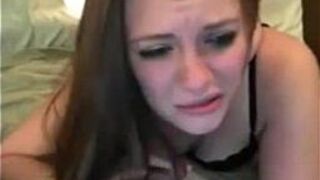 Wife face fucked and anal on webcam - porn video