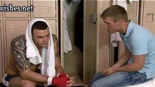 Tatoo gay tasting a cock and gets penetrated - porn video